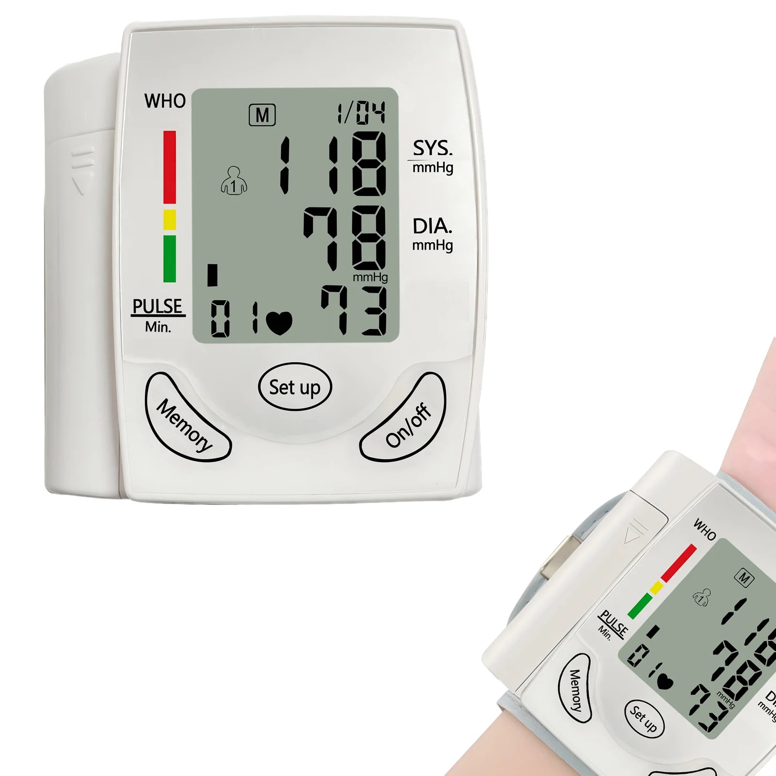 Digital Wrist Blood Pressure Monitor Medical Upper Arm Sphygmomanometer Automatic Tonometer Blood Pressure Meter