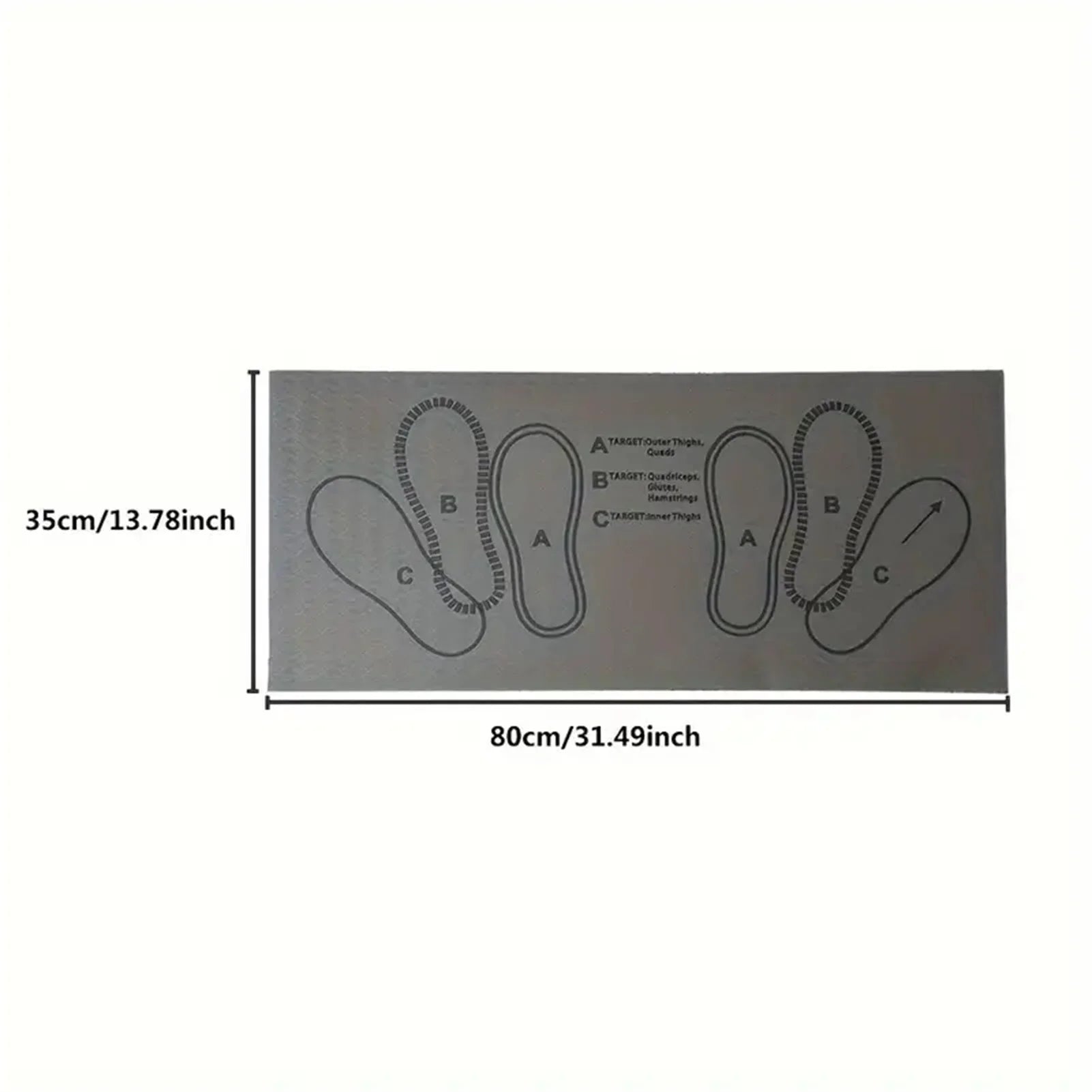 80*35CM Squat Step Position Guide Mat Multipurpose Work Out Mat Leg Muscle Targeting Training Hip Muscle Mat for Yoga Pilates