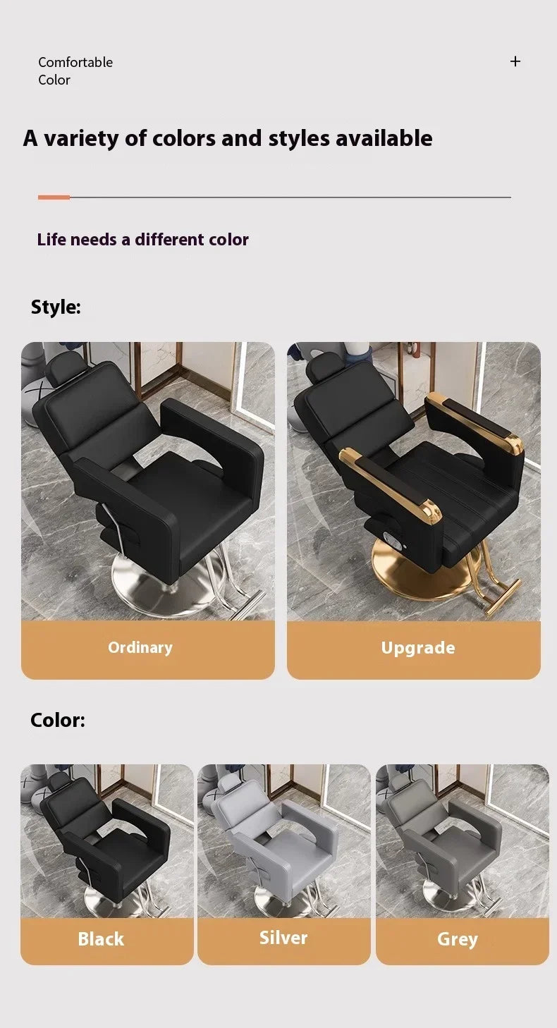 Barber Chair 360° Hydraulic Reclining Salon Station - Durable EU Design Massage Chairs Tidesmit