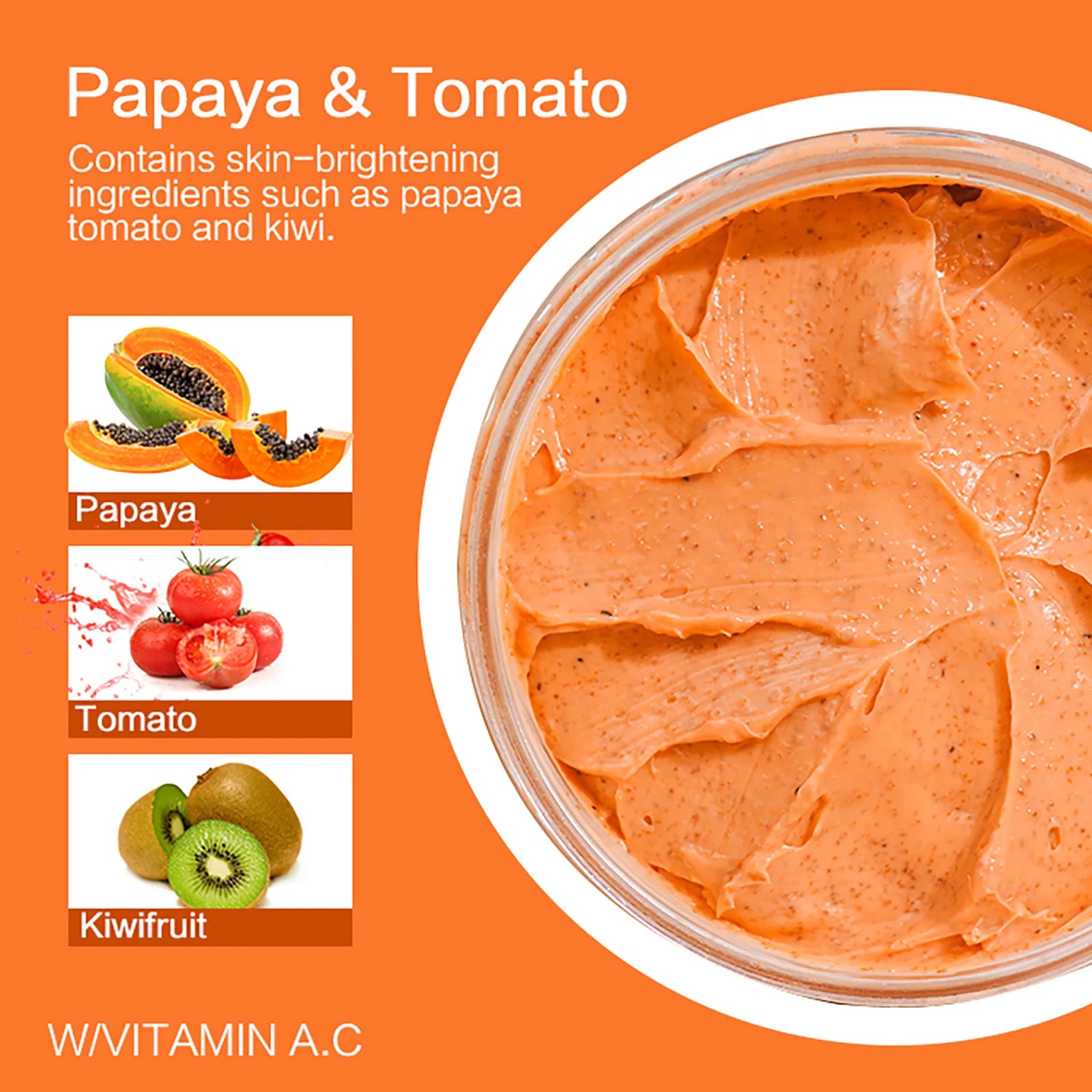 Papaya Tomato Body Scrub 250g | Natural Exfoliating Treatment by Tidesmit Scrubs Treatments Tidesmit