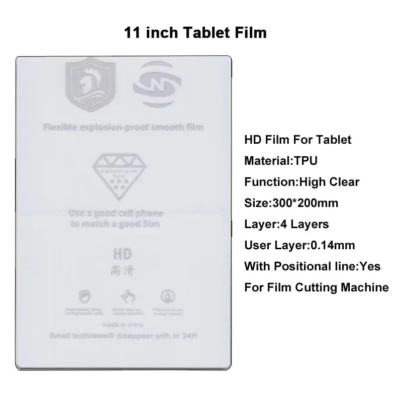 Tablet Screen Protector TPU Hydrogel Sheets - 14 Inch HD Anti-Scratch 10 Pack 10pcs 11 inch HD Tidesmit