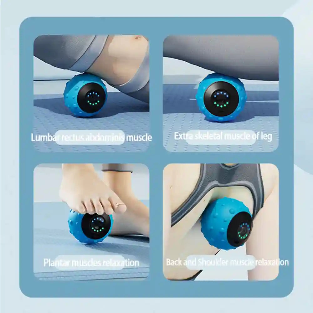 Vibrating Massage Ball: 5-Speed Deep Tissue Electric Muscle Roller Massage Roller Tidesmit