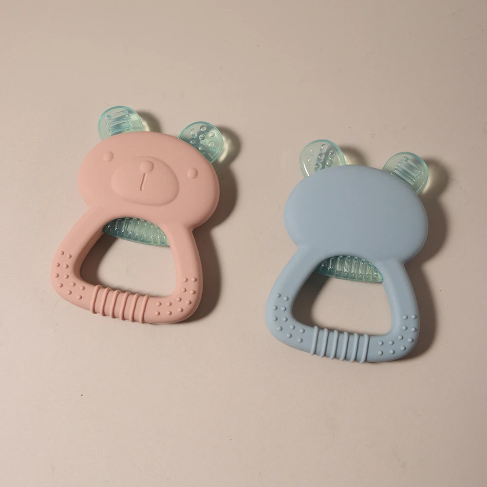 Cartoon Baby Silicone Bear Teether Food Grade Safe Teether Cute Ease Teeth Pain Toy Teething Gift Oral Care