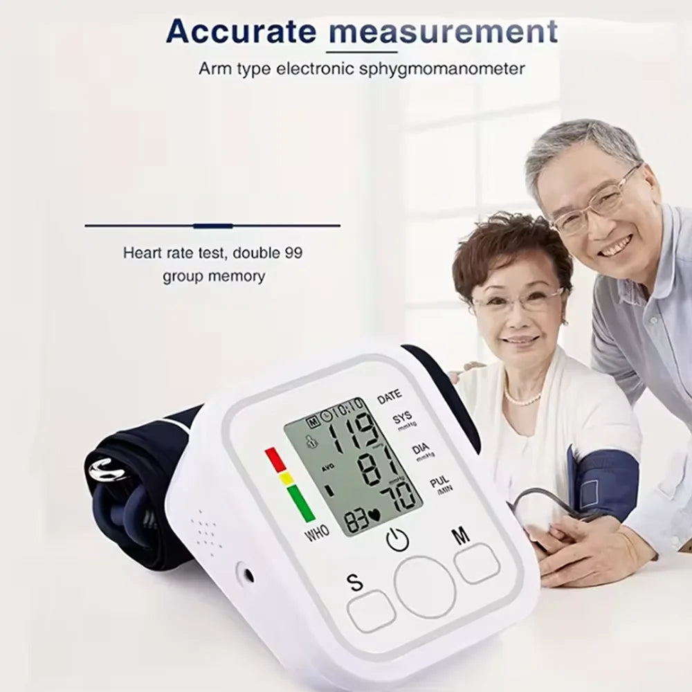 Arm Blood Pressure Monitor Pressure Sensor Monitor BP Equipment Automatic Tonometer Digital Tensiometer LED Display Arm Cuff