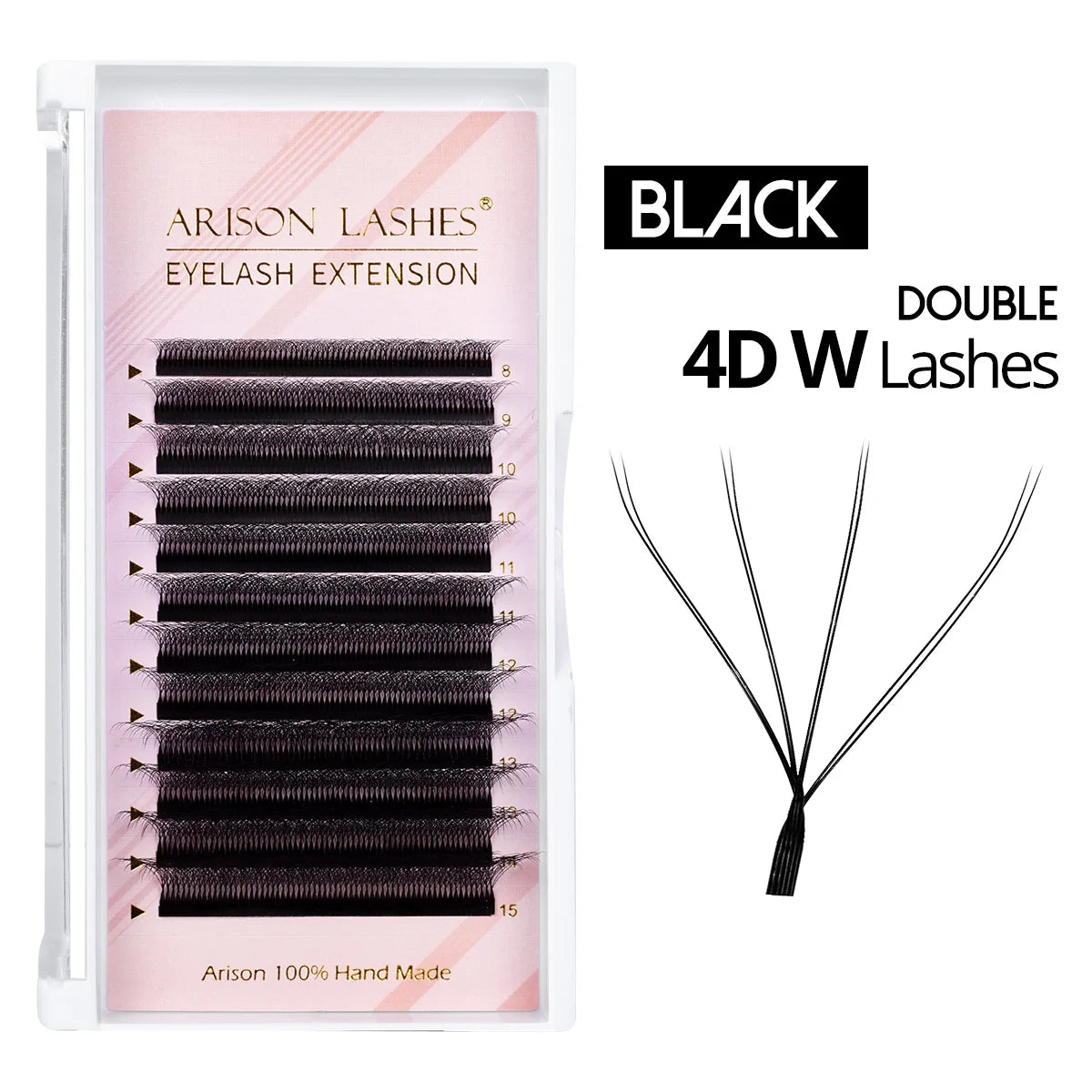 W Shape 7D Volume False Eyelashes 0.07mm D Curl - Soft Faux Lashes False Eyelashes Double Tips 4D W(8D) Tidesmit