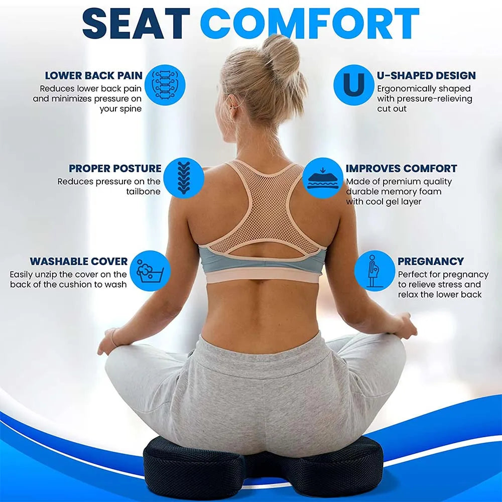 Gel Seat Cushion for Office Chair - Ergonomic Orthopedic Tidesmit Massage Cushion Tidesmit