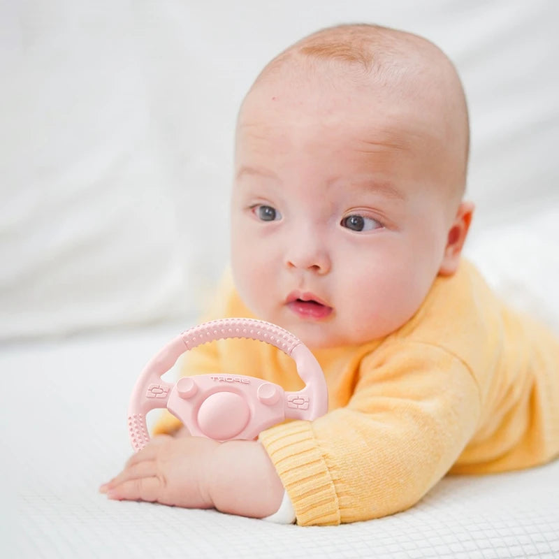 1PC Baby Food Grade Silicone Car Steering Wheel Nursing Teething Toys BPA Free Silicone Teether Toys For Newborn Teething Toys
