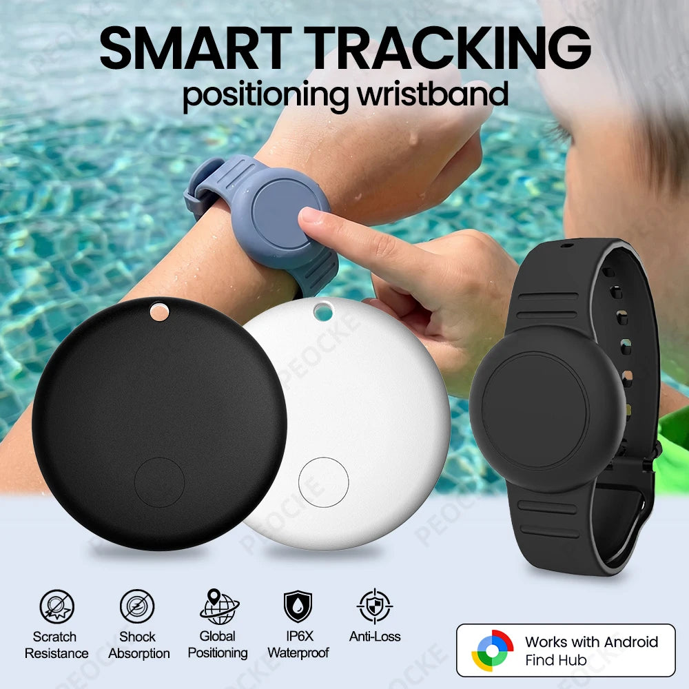 Waterproof Smart Tag Bracelet for Kids-Soft Silicone For Android Tracker Tag With Watch Band Case Cover, Lightweight GPS Tracker