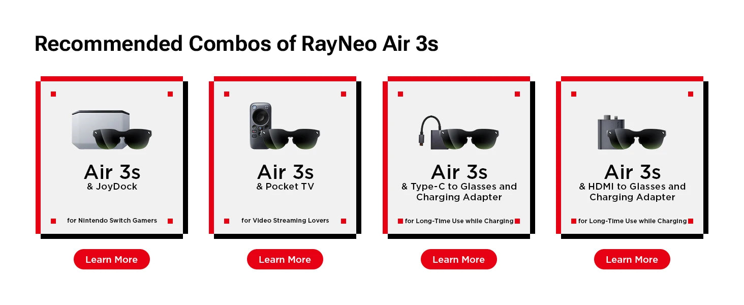 RayNeo Air 3S AR Glasses - 201-Inch Virtual Display for Mobile Gaming Tidesmit