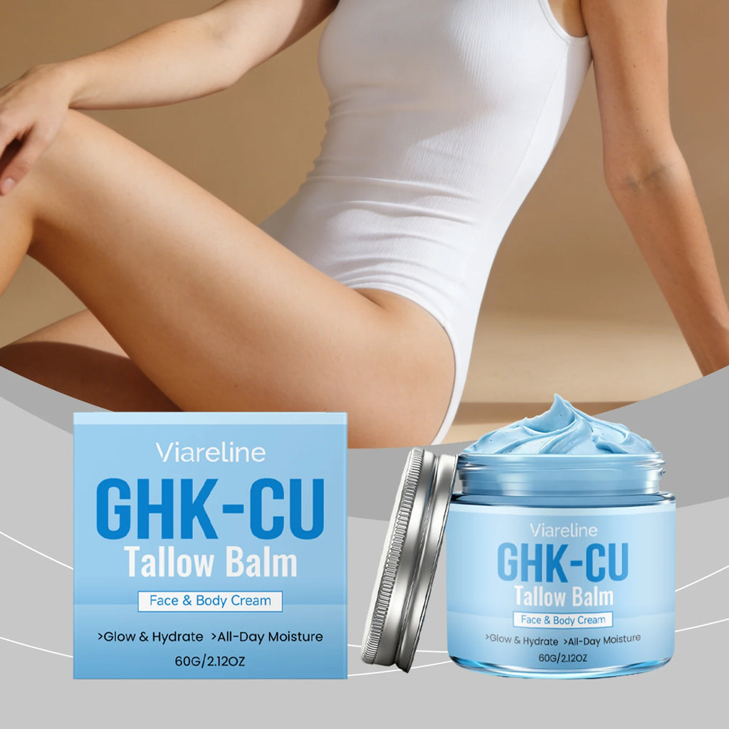 Copper Peptide Tallow Balm Blue Tansy Manuka Honey Face & Body Moisturizer Dry Sensitive Skin Natural Healing Grass Fed 60g