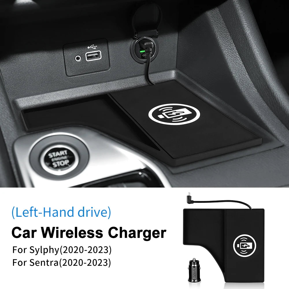 Wireless Charger for Nissan Sentra 2020-2025 Qi Certified Fast Charge LHD Tidesmit