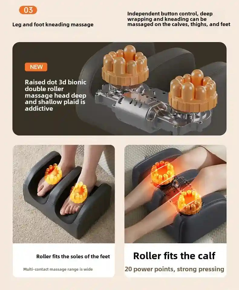 Electric Massage Roller Chair with Heat Therapy for Back and Neck Relief Massage Roller Tidesmit