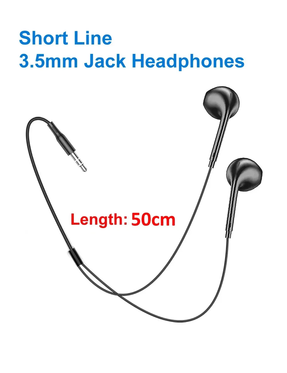 3.5mm Wired In-Ear Headphones | 50cm Universal Audio Cable | Tidesmit Tidesmit