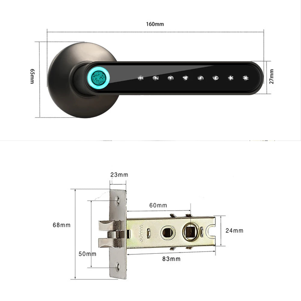 WAFU 016 Smart Lock Fingerprint APP Unlock Keyless Entry Works With iOS/Android Door Bluetooth-Compatible Password Handle Lock