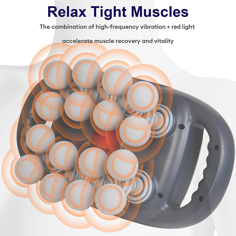 Deep Tissue Massage Gun Grey - 16 Head Portable Muscle Recovery Tool Relaxation Treatment Tidesmit