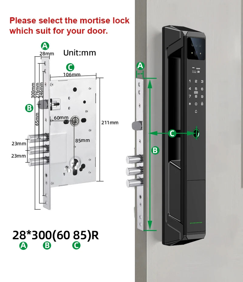 RAYKUBE 21-language Voice Camera Palm Vein Smart Fingerprint Lock Face Recognition Digital Lock With Video Call P85