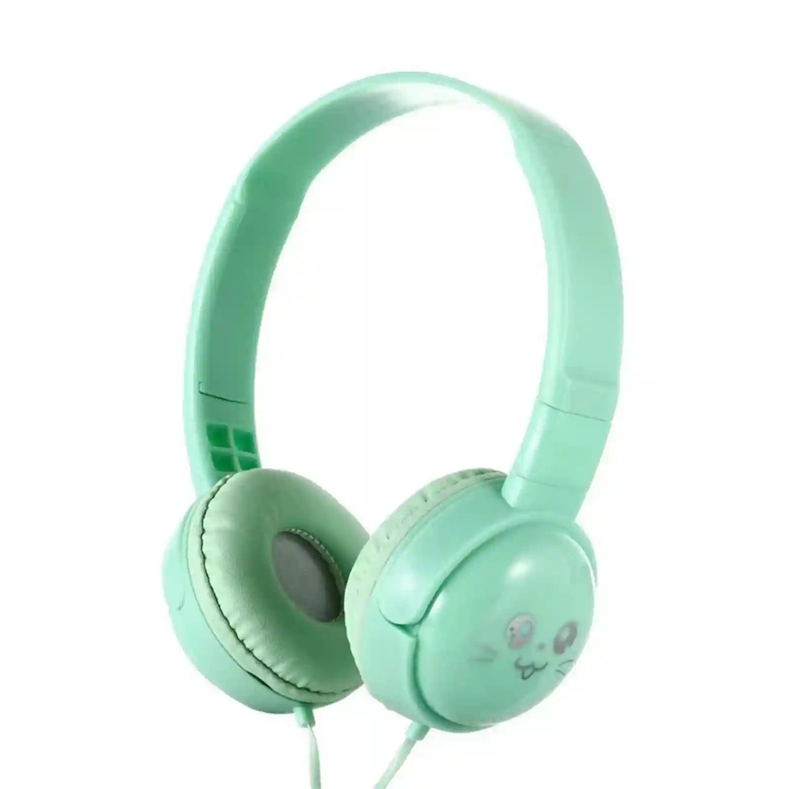 Wired Over-Ear Headphones for Kids with Mic, Adjustable Fit, Blue green Tidesmit