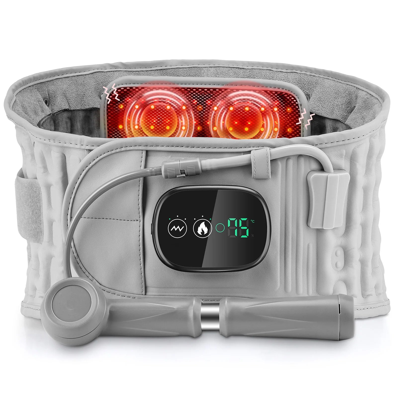 Lumbar Decompression Belt with Red Light Therapy and Vibration Support Fascia Gun Tidesmit