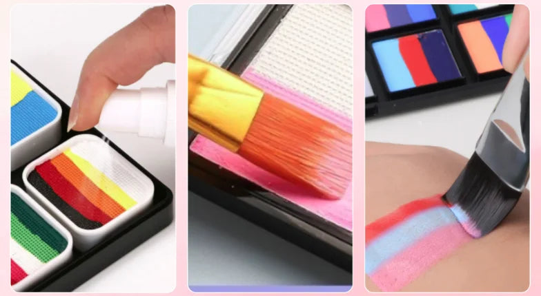 Tidesmit 12 color water-soluble rainbow face and body paint palette for professional Halloween cosplay makeup kit