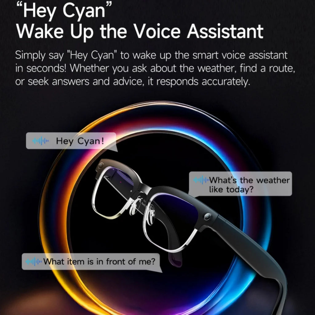 AI Smart Glasses with 8K Camera - Black Bluetooth Mixed Reality Headset Tidesmit
