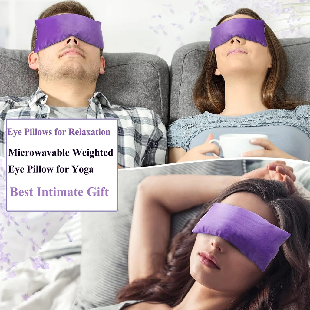 Weighted Eye Mask for Sleeping Soft Heated Eye Mask Moist Heat Warm Compress for Eye Microwave Reusable Sleep Mask for Women Spa