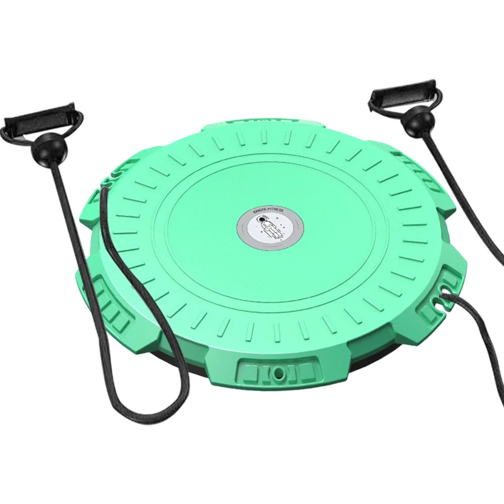 Waist Twisting Disc Fitness Board with Massage - Portable Home Trainer Body Shaping Massage Equipment Green with rope