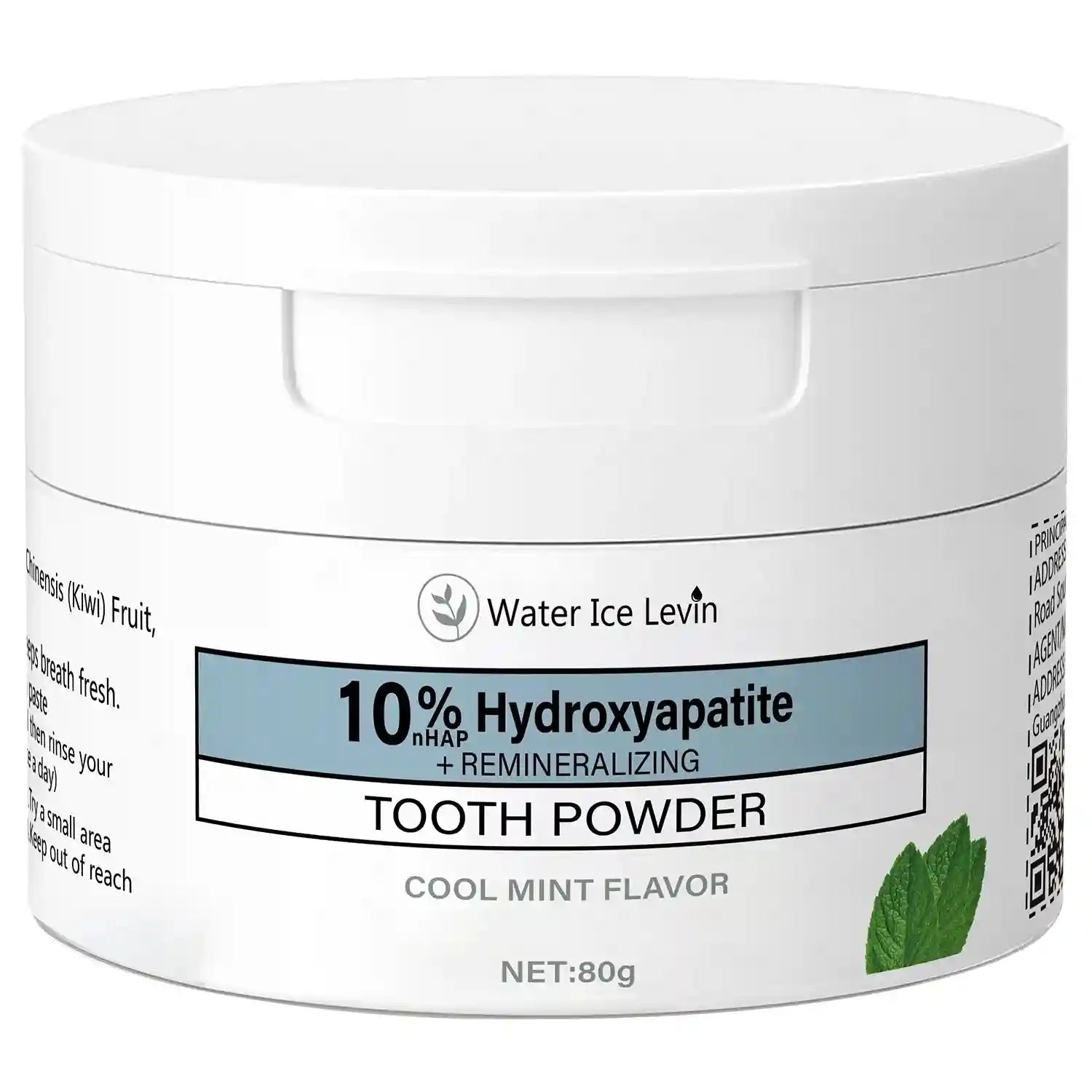 Tidesmit 10% Hydroxyapatite teeth whitening powder with cooling mint, hyaluronic acid, and natural extracts.