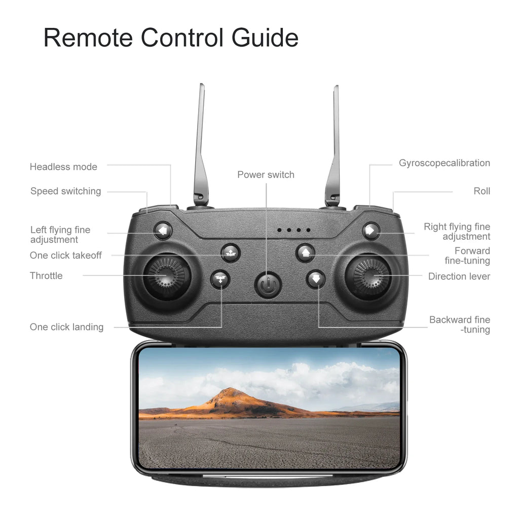 4K Camera Drone - Foldable RC Quadcopter with Obstacle Avoidance Tidesmit