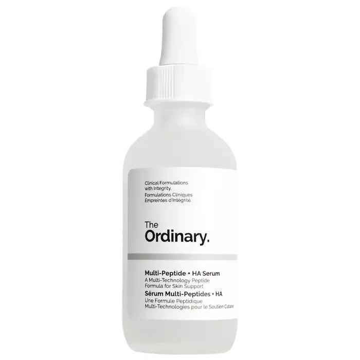 The Ordinary multi-peptide HA serum in clear bottle with dropper