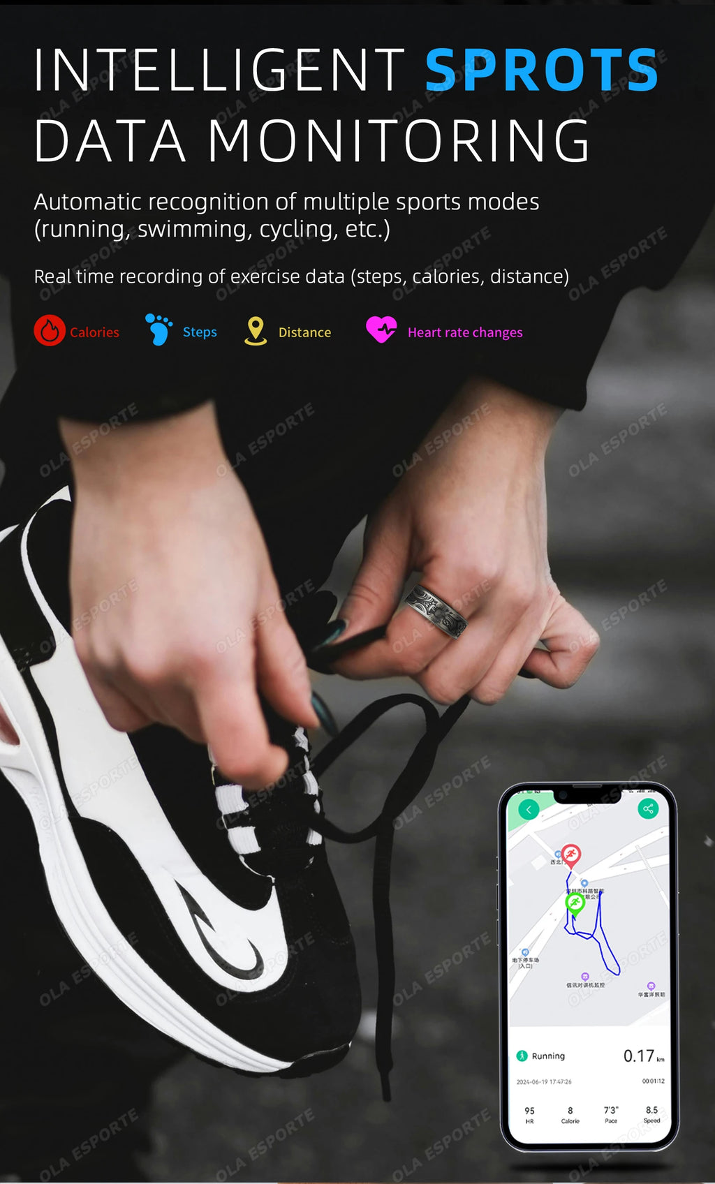 Smart Health Ring Fitness Tracker - Waterproof Biometric Monitor Tidesmit