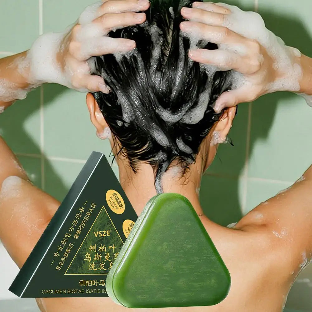 1/2/3/4/5/10pcs Usma Grass Shampoo Bar Natural Herbal Formula Cold-Processed Preserve Plant Essences Hair Care Soap