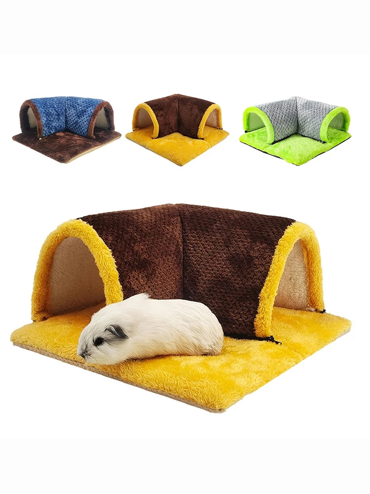 Warm Guinea Pig Hideout Tunnel Bed, Soft Removable Guinea Pig Tunnels And Tubes for Cage, Guinea Pig Hides Fleece For Rat, Sturd