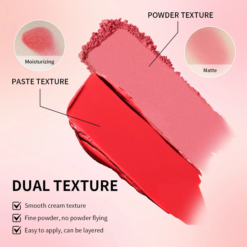 Tidesmit cream and powder blush palette shade swatch for natural long-lasting Korean makeup contour