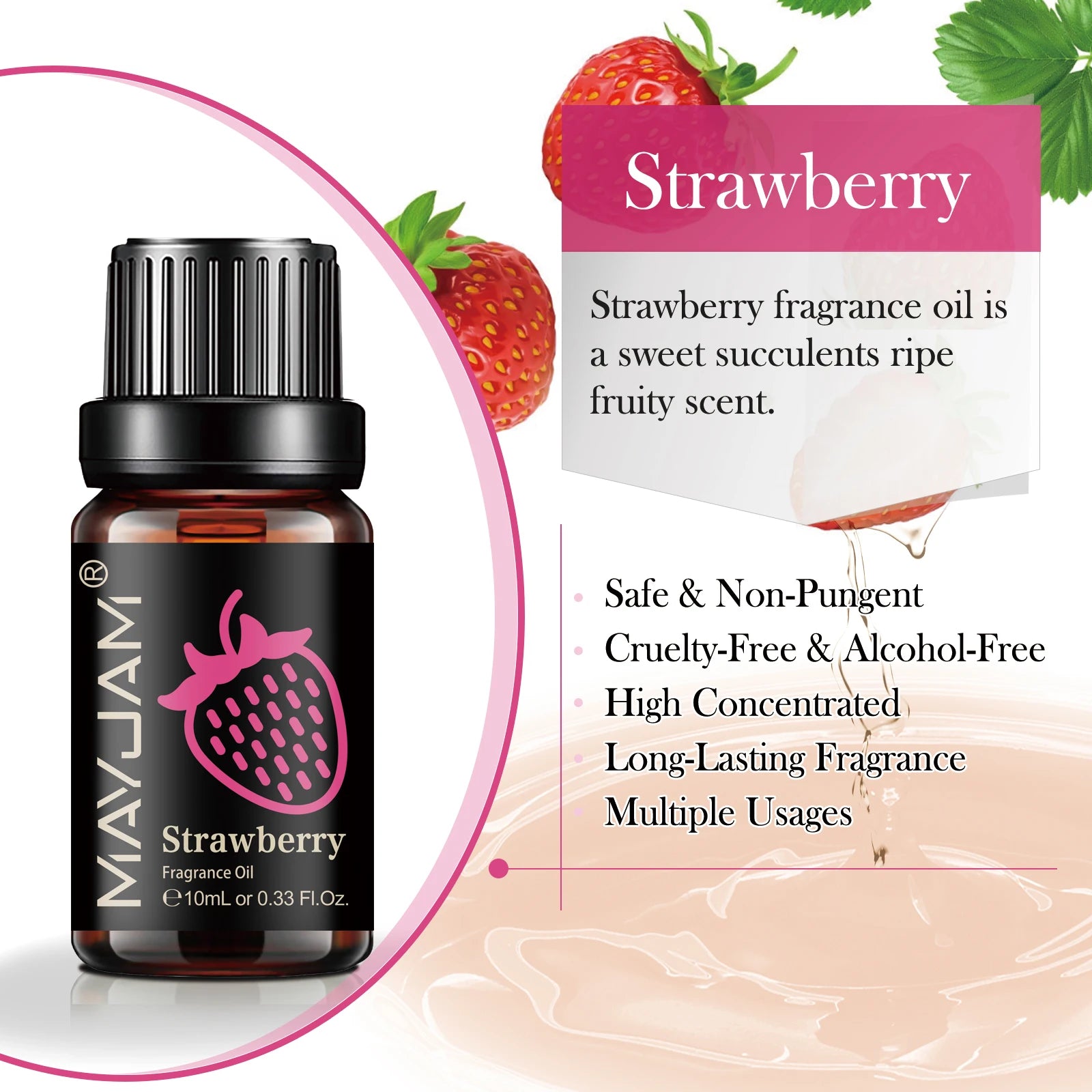 MAYJAM Fruit Fragrance Oil Strawberry Lemon Sweet Orange Papaya Litchi Kiwifruit Pear Fig Essential Oil Home Hotel Reed Diffuser