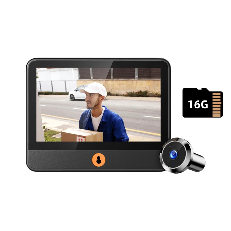 Danmini 4.3'' Visual Doorbell Peephole 1080P Camera App Remote Control Digital Cat Eye Night Vision Outdoor Monitor Door Viewer