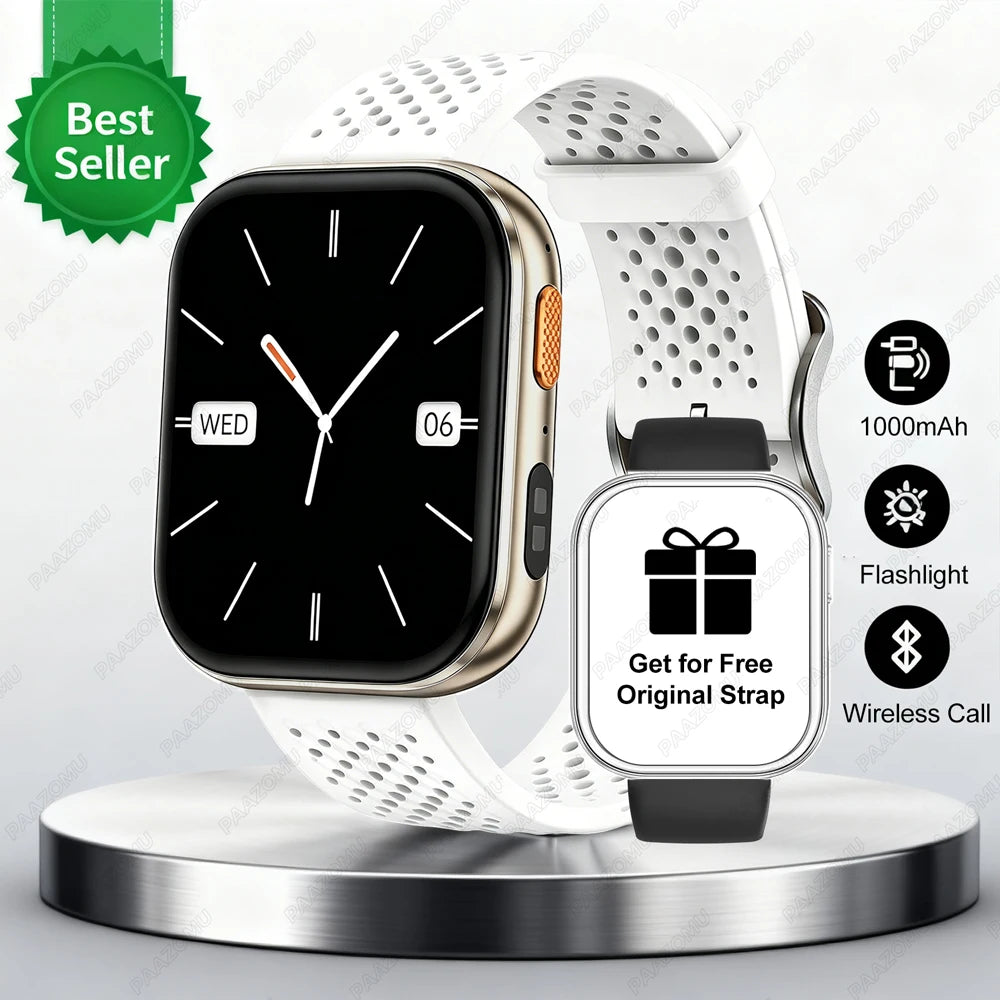 New Smart Watches Men 1000mAh Battery Heart Rate Sleep Monitor Bluetooth Call IP68 Waterproof Smartwatch Women For Android iOS