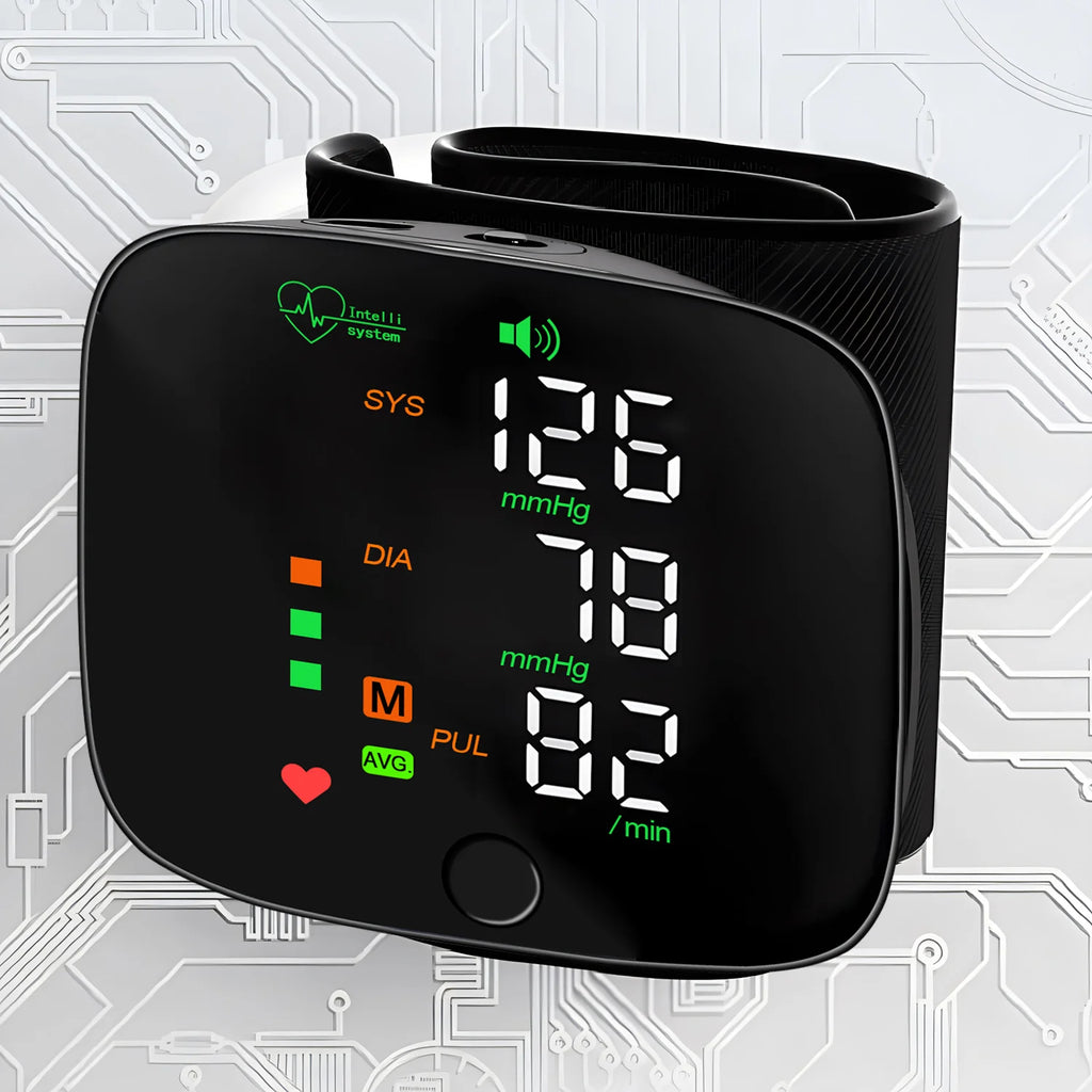 Rechargeable Wrist Blood Pressure Monitor Medical Voice Digitlal Display Health Sphygmomanometer Tonometer