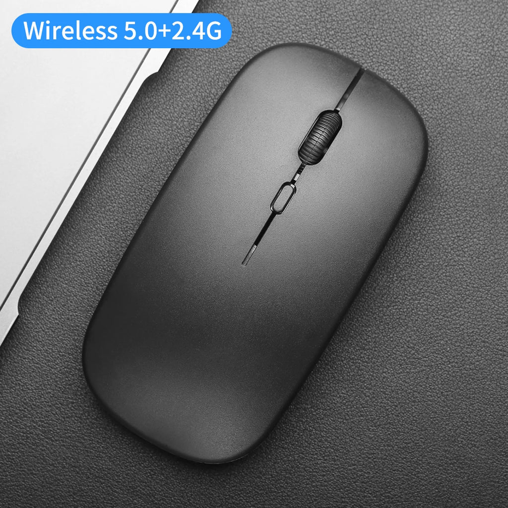 Wireless Mouse with 2.4G Bluetooth-compatible Dual Modes, 1600 DPI Adjustable, Silent Clicking, Portable Ergonomic Laptop Mouse