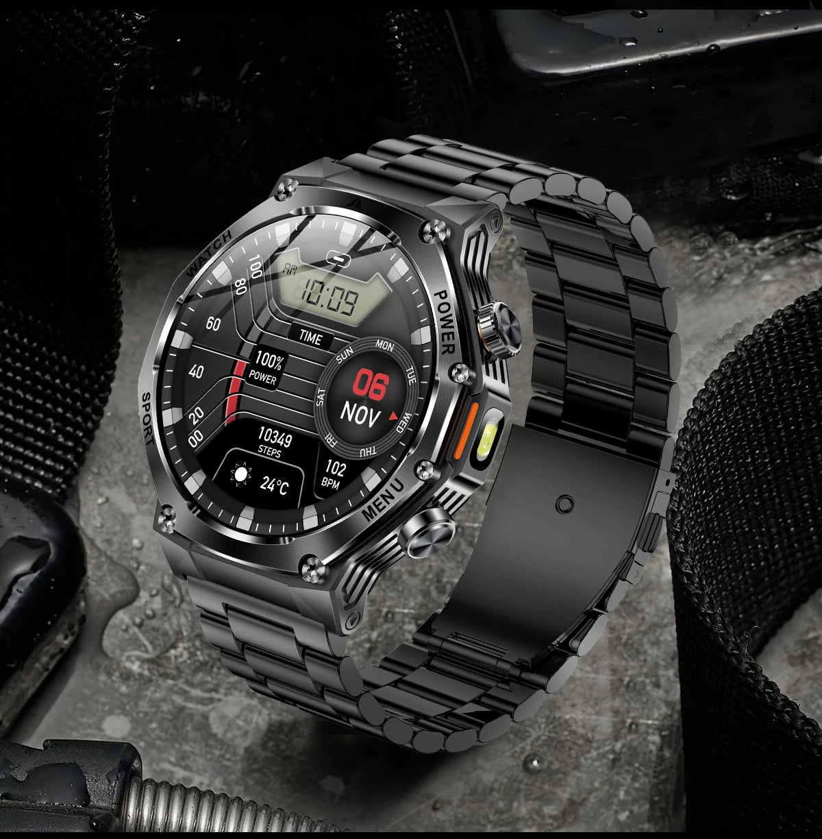 YLL-AK82 Outdoor Sport for Smart Watch Fitness Tracker Sleep Tracker IP67 Waterproof AMOLED Screen Heart Rate Monitor