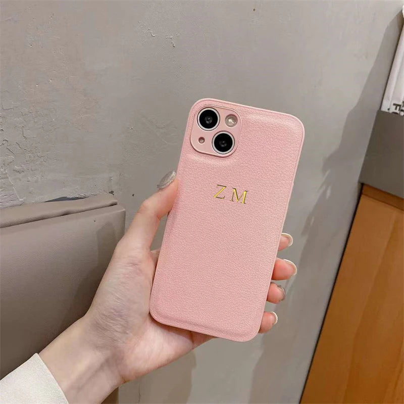 Personalised iPhone Case: Custom Initial Slim Fit Cover with Drop Protection Pink Tidesmit
