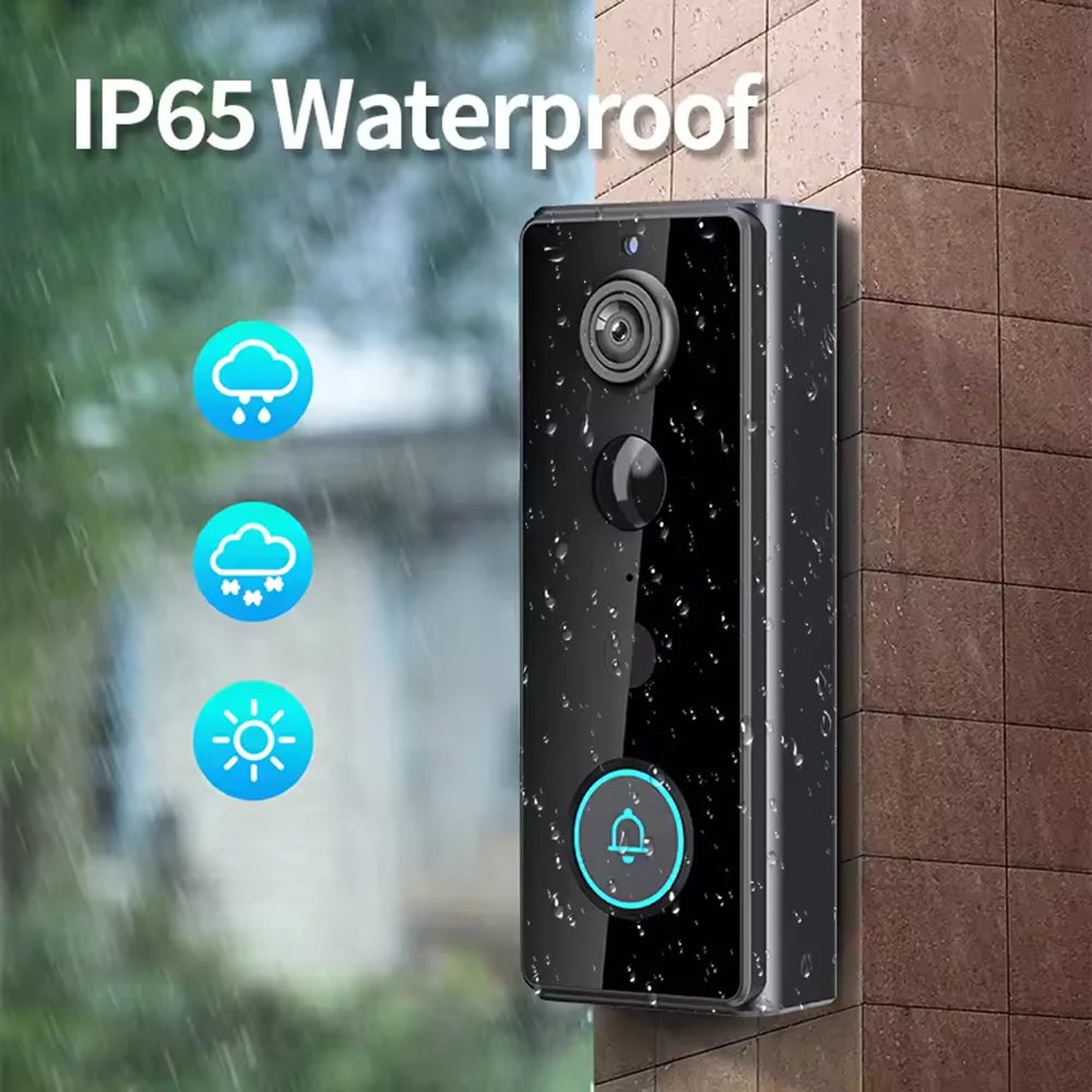 Wireless WIFI FHD Tuya Doorbell IP65 Waterproof Video Intercom with Camera for Home Security PIR Motion Detection Night Vision