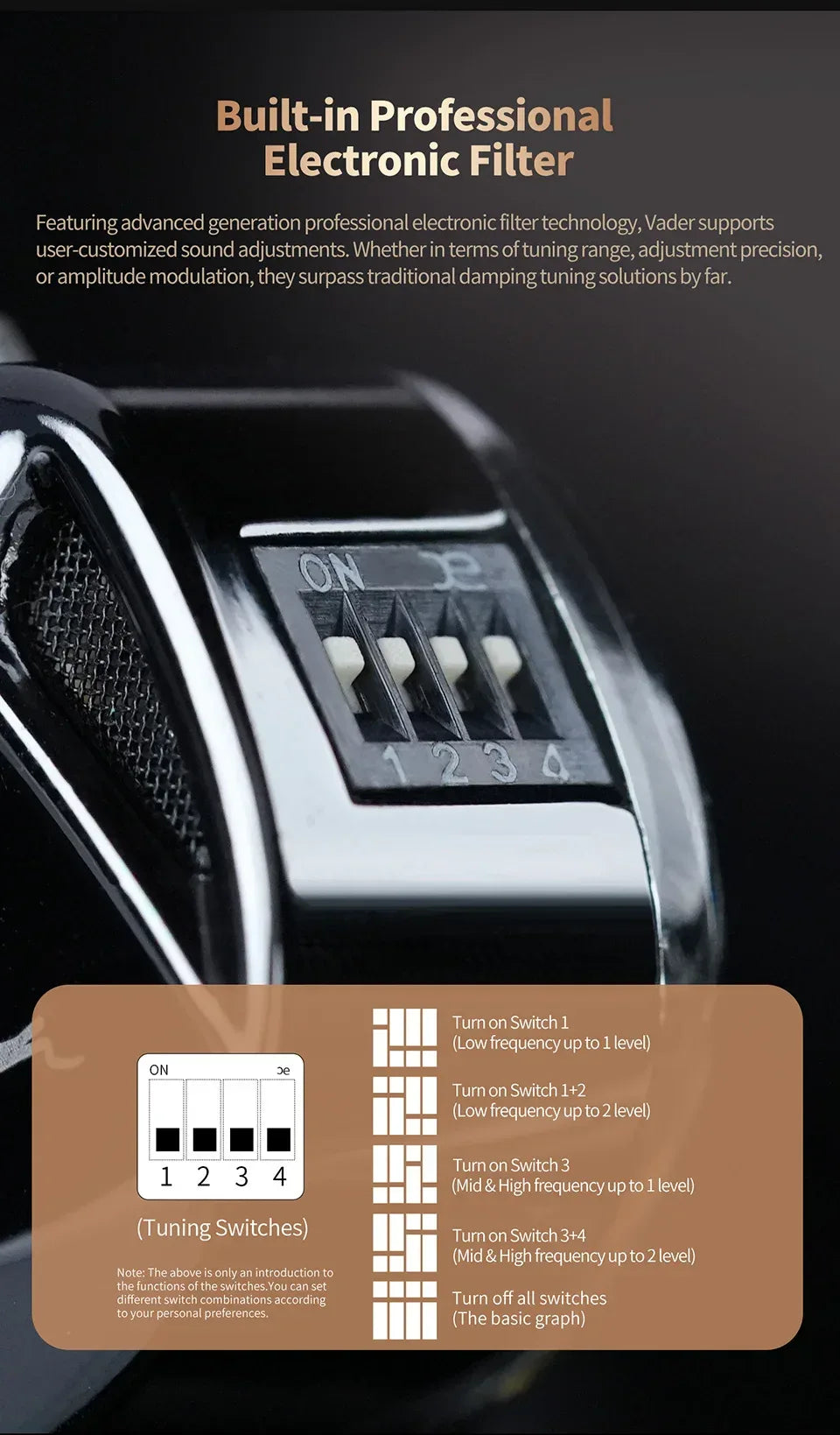 KZ Vader In-Ear Monitors with Tuning Switches by Tidesmit Tidesmit
