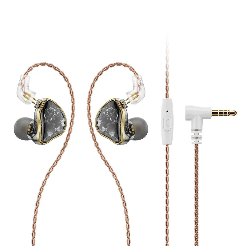 HiFi In-Ear Monitors 1DD+1BA Hybrid Dual Driver Earphones | Tidesmit Black With Mic Tidesmit