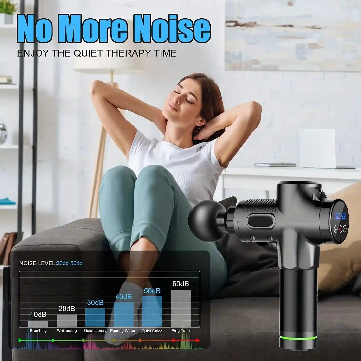 Deep Tissue Massage Gun - Portable Muscle Relief Tool by Tidesmit Back Massage Instrument Tidesmit