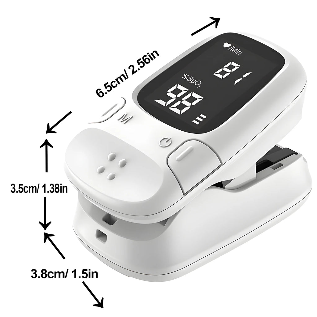 Fingertip Pulse Oximeter SpO2 Monitor Oxygen Saturation Monitor Pulse Rate Measuring Gauge Device Heart rate monitor