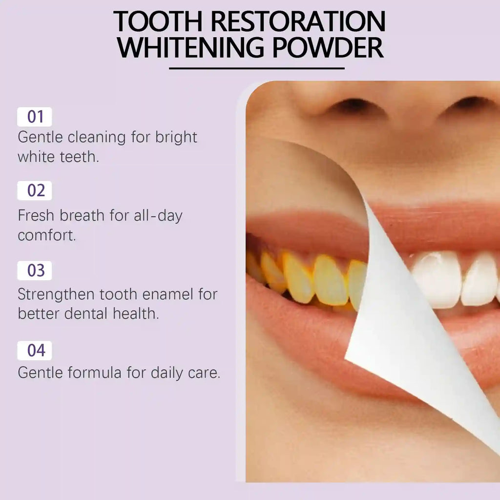 Tidesmit purple teeth whitening powder for plaque removal and stain restoration for a fresher, brighter smile