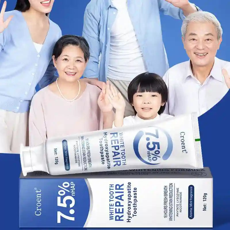 Tidesmit 120g hydroxyapatite whitening toothpaste for plaque removal, deep cleaning, and gum health protection.