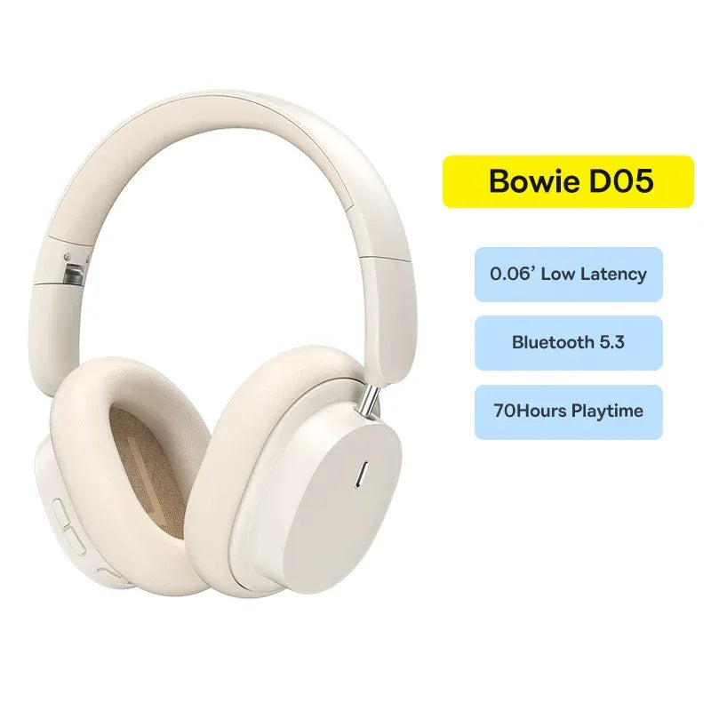 Tidesmit 70H Wireless Bluetooth Headphones Foldable Over-Ear Bowie D05 White China Mainland Tidesmit