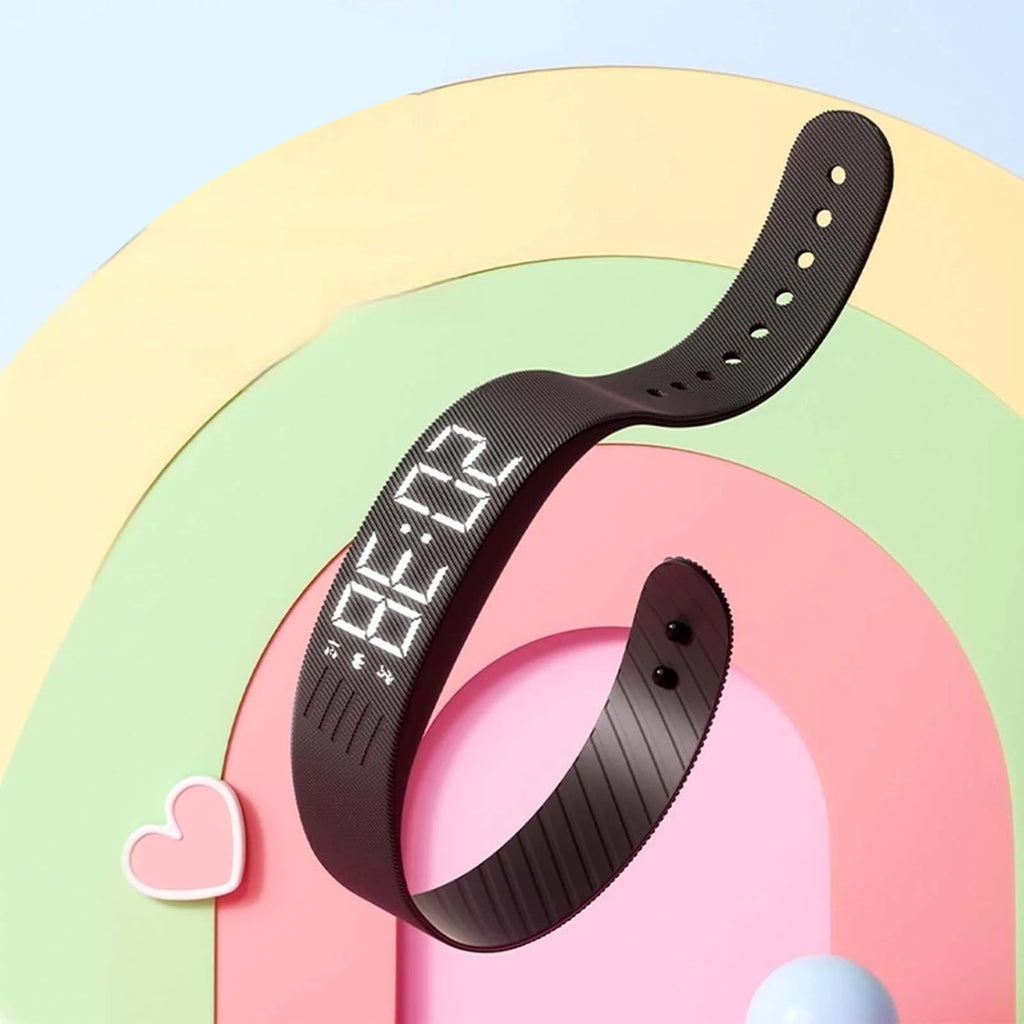 Vibrating Alarm Wristband Waterproof Silent Vibration Alarm Watch with Step Counter Pedometer for Heavy Sleepers Students