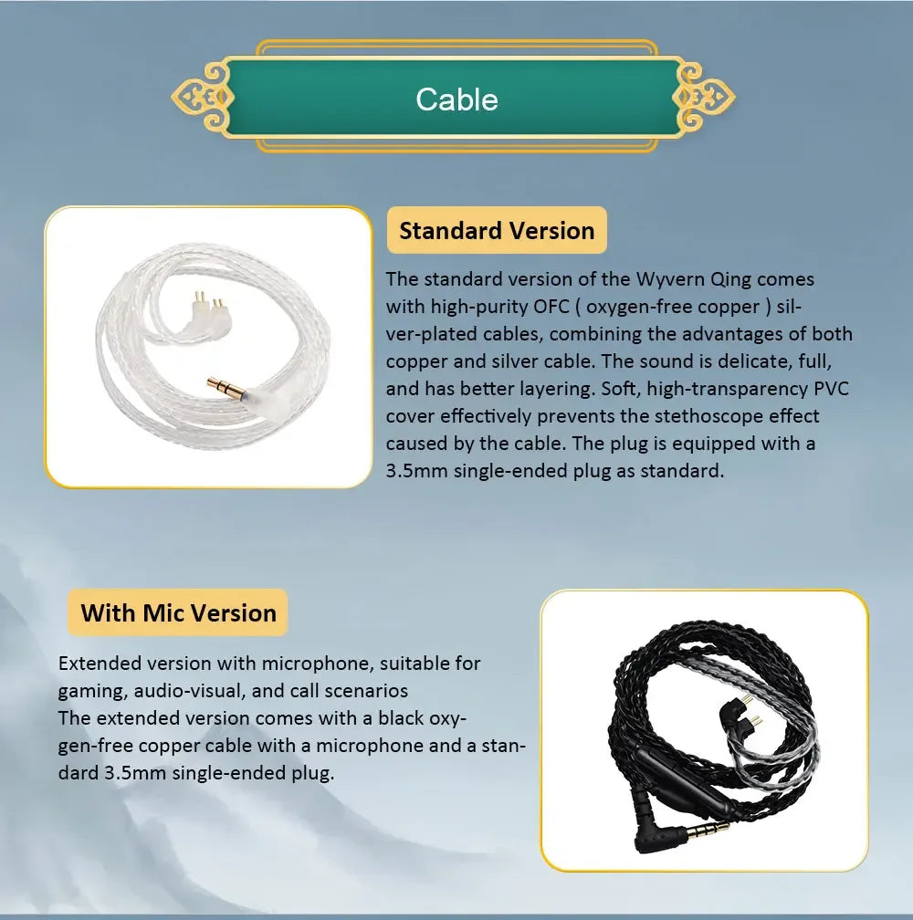Kinera Celest Wyvern IEMs | 10mm LCP Driver HiFi Wired Earphones | Tidesmit Tidesmit